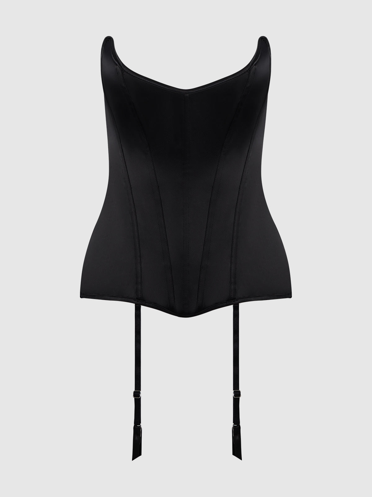 Iconic Satin Scoop Neck Corset - Frederick's of Hollywood
