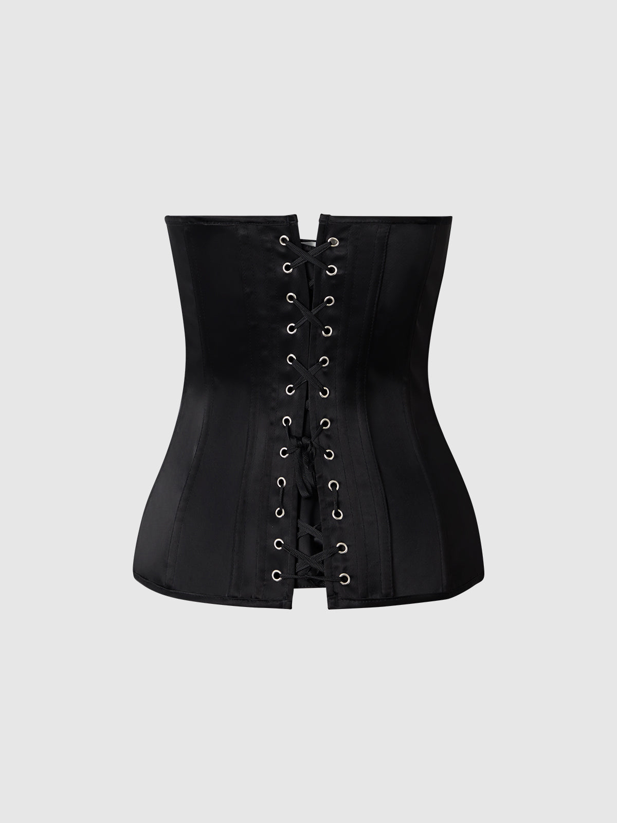 Iconic Satin Scoop Neck Corset - Frederick's of Hollywood