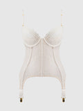 Rosalind Satin & Lace Underwire Lace Cup Corset - Frederick's of Hollywood