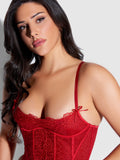 Melrose Satin & Lace Underwire Bustier - Frederick's Of Hollywood