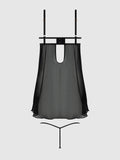 Maeve Chain & Lace Open Cup Mesh Babydoll - Frederick's of Hollywood