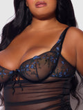 Harlow Embroidered Stretch Mesh Chemise - Frederick's of Hollywood