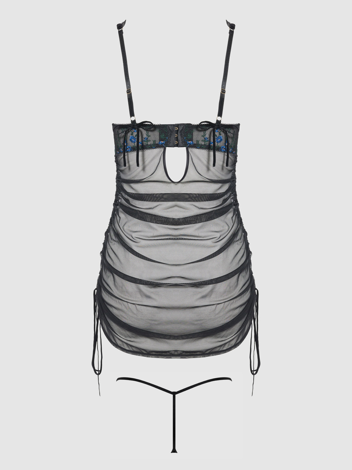 Harlow Embroidered Stretch Mesh Chemise - Frederick's of Hollywood