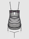 Harlow Embroidered Stretch Mesh Chemise - Frederick's of Hollywood