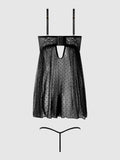 Elizabeth Lace & Rhinestone Push Up Babydoll & G-String - Frederick's of Hollywood