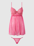 Elizabeth Lace & Rhinestone Push Up Babydoll & G-String - Frederick's of Hollywood