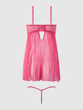 Elizabeth Lace & Rhinestone Push Up Babydoll & G-String - Frederick's of Hollywood