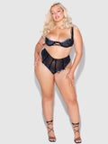 Harlow Embroidered Mesh Lace Up Backless Cheeky - Frederick's of Hollywood