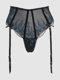 Harlow Embroidered Mesh Lace Up Backless Cheeky - Frederick's of Hollywood
