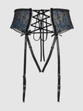 Harlow Embroidered Mesh Lace Up Backless Cheeky - Frederick's of Hollywood