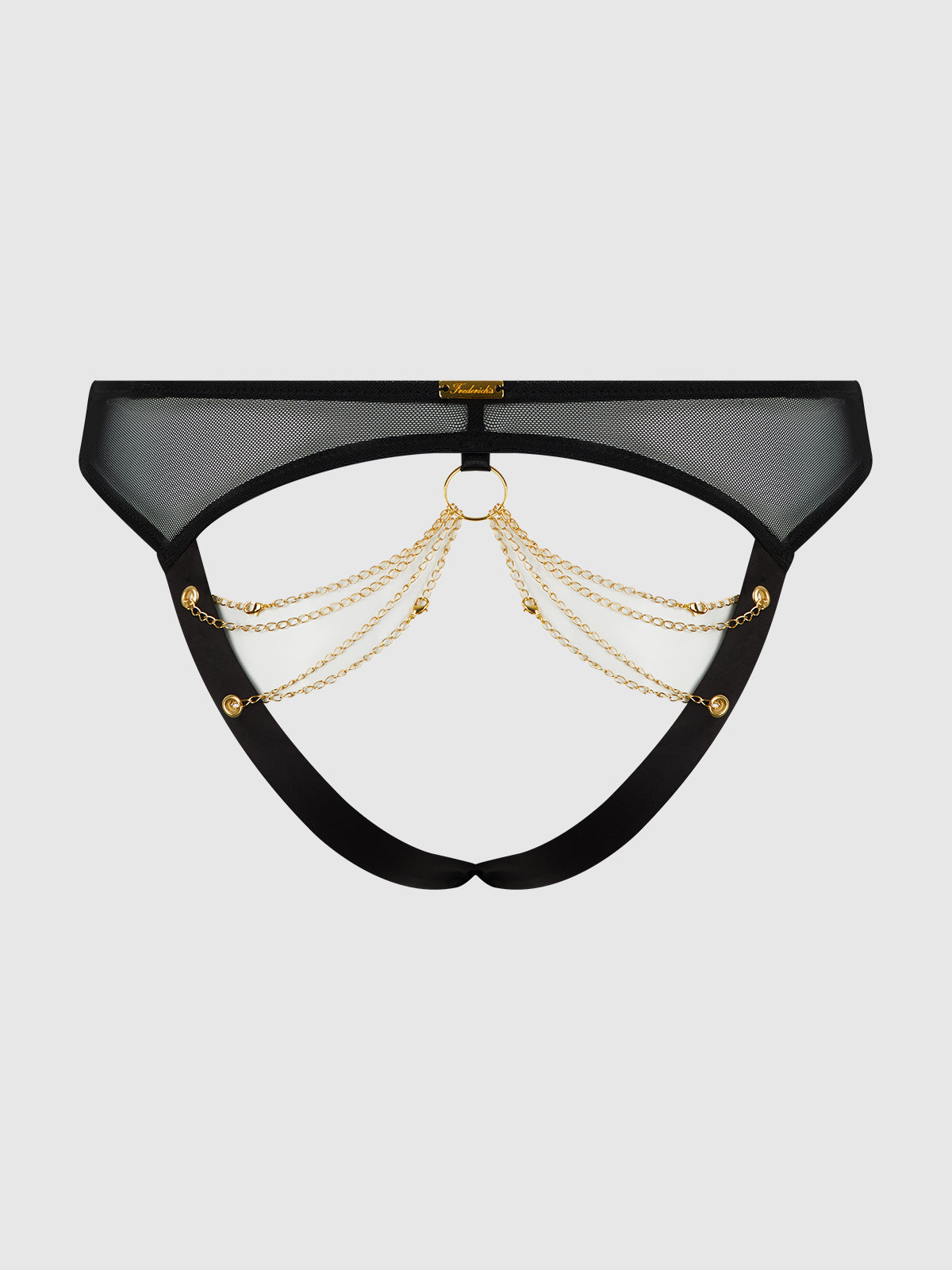 Maeve Chain & Lace Cage Back Hipster - Frederick's of Hollywood