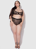 Pia Lace Cutout & High-Waist Garter Panty - Frederick's of Hollywood