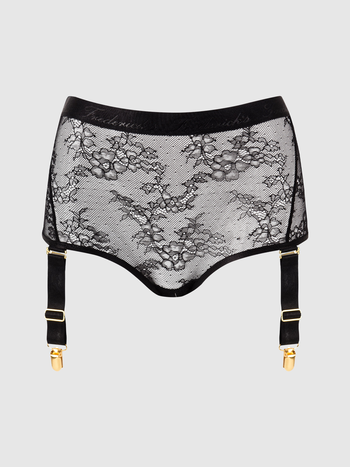 Pia Lace Cutout & High-Waist Garter Panty - Frederick's Of Hollywood