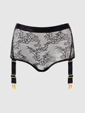 Pia Lace Cutout & High-Waist Garter Panty - Frederick's Of Hollywood