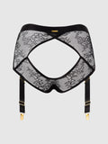 Pia Lace Cutout & High-Waist Garter Panty - Frederick's Of Hollywood