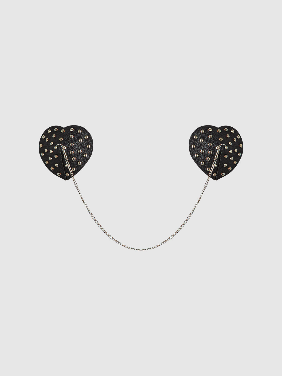Studded & Chain Draped Leather-Like Heart Pasties - Frederick's of Hollywood