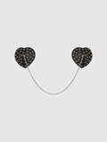 Studded & Chain Draped Leather-Like Heart Pasties - Frederick's of Hollywood