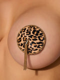 Leopard & Gold Chain Round Tassel Pasties - Frederick's of Hollywood