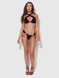 Rising Star Chain Side Thong Swim Bottom - Frederick's of Hollywood