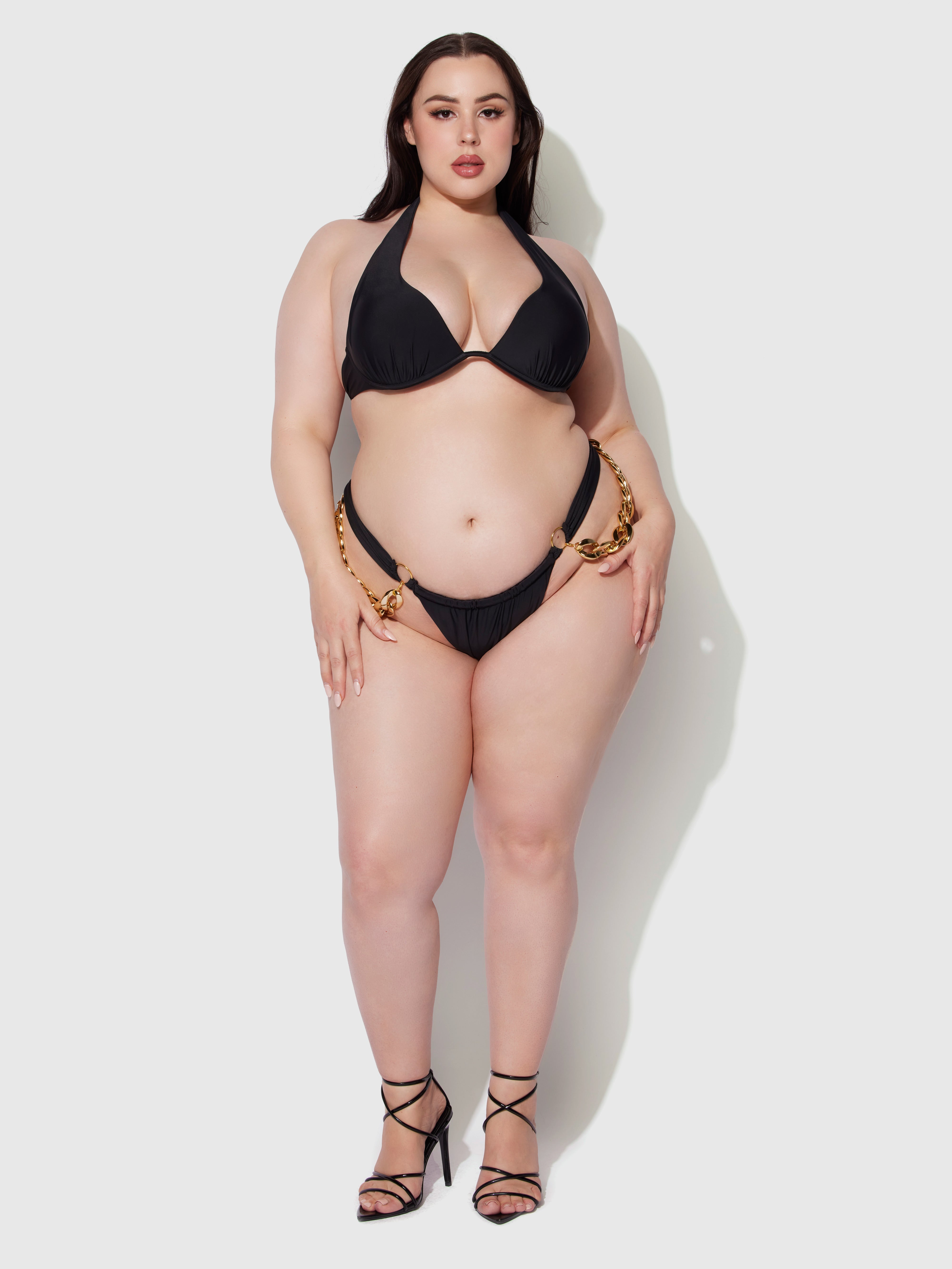 Rising Star Chain Side Thong Swim Bottom - Frederick's of Hollywood