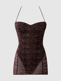 Alanza Mesh Rusched Strapless Swim One Piece - Frederick's of Hollywood