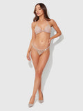 Ziggy Iridescent Stone Triangle Bra - Silver