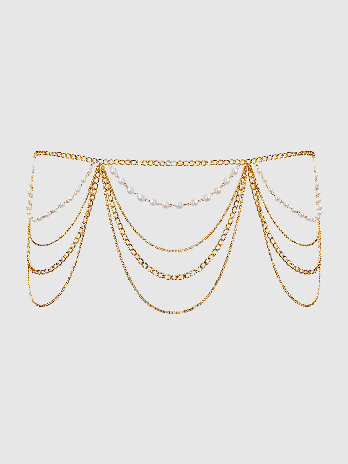Ziggy Pearl & Chain Draped Garter - Frederick's of Hollywood