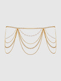 Ziggy Pearl & Chain Draped Garter - Frederick's of Hollywood
