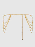 Ziggy Pearl & Chain Draped Garter - Frederick's of Hollywood