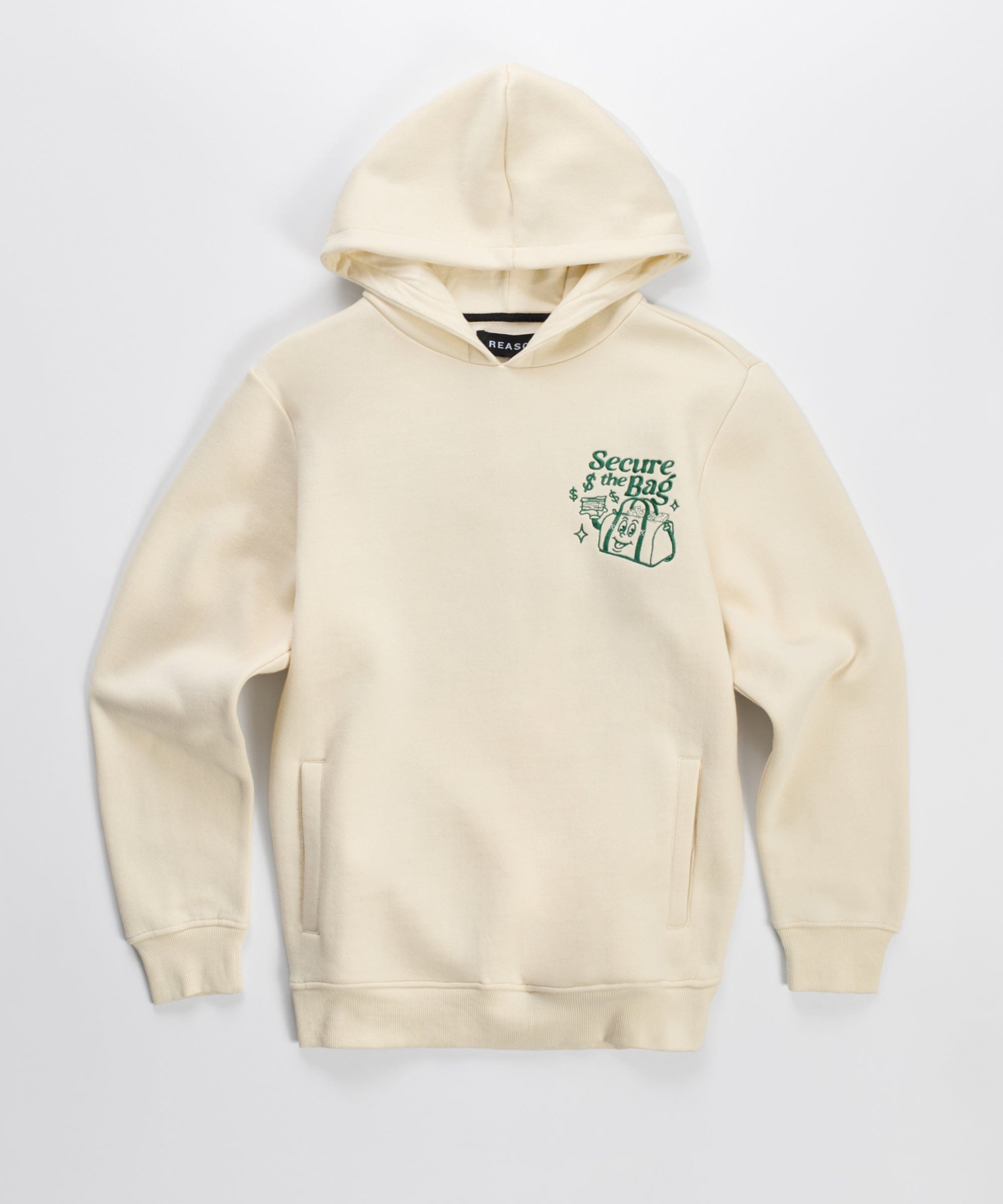 Secure the Bag Heavy Weight Embroidered Hoodie - Bone