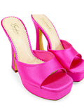 Elaina Platform Mule Heel - Hot Pink