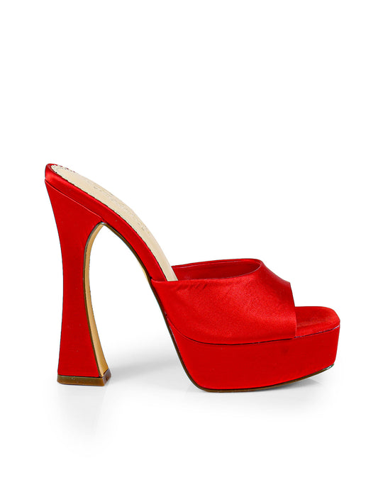 Elaina Platform Mule Heel - Red