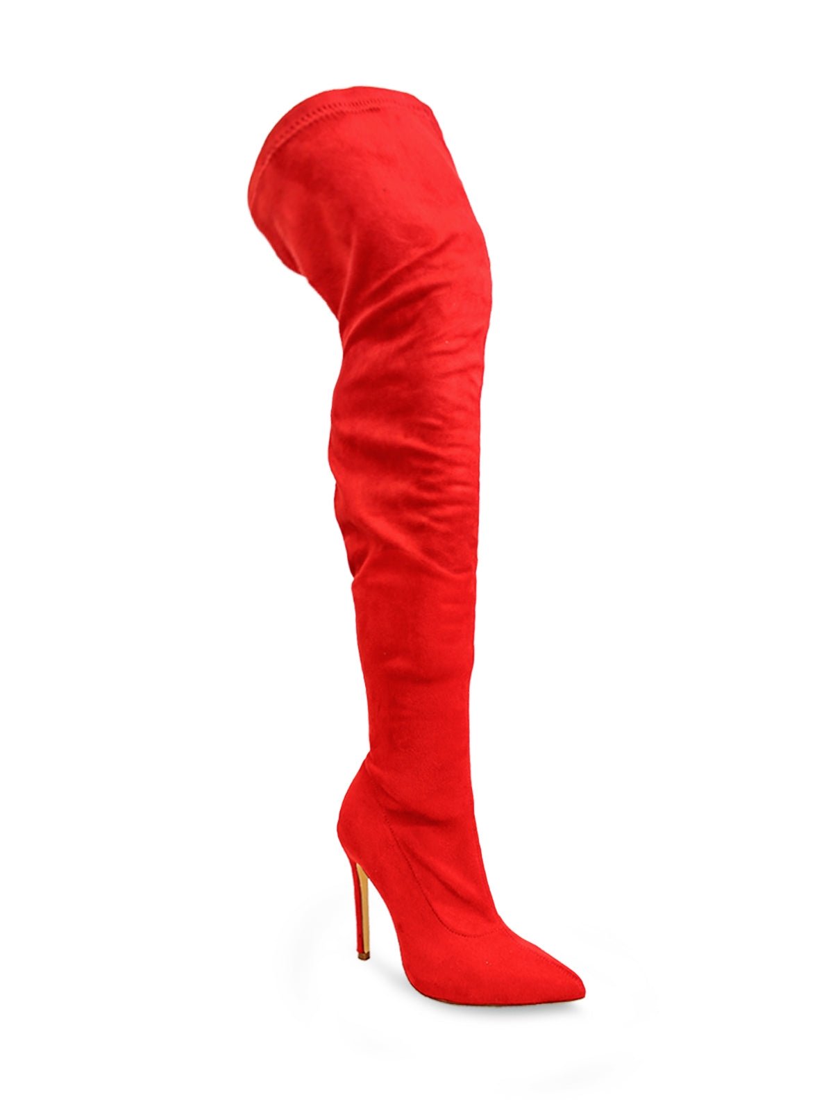 Gisele Stretchy Overknee Heeled Boots - Frederick's of Hollywood