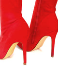Gisele Stretchy Overknee Heeled Boots - Frederick's of Hollywood