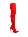 Gisele Stretchy Overknee Heeled Boots - Frederick's of Hollywood