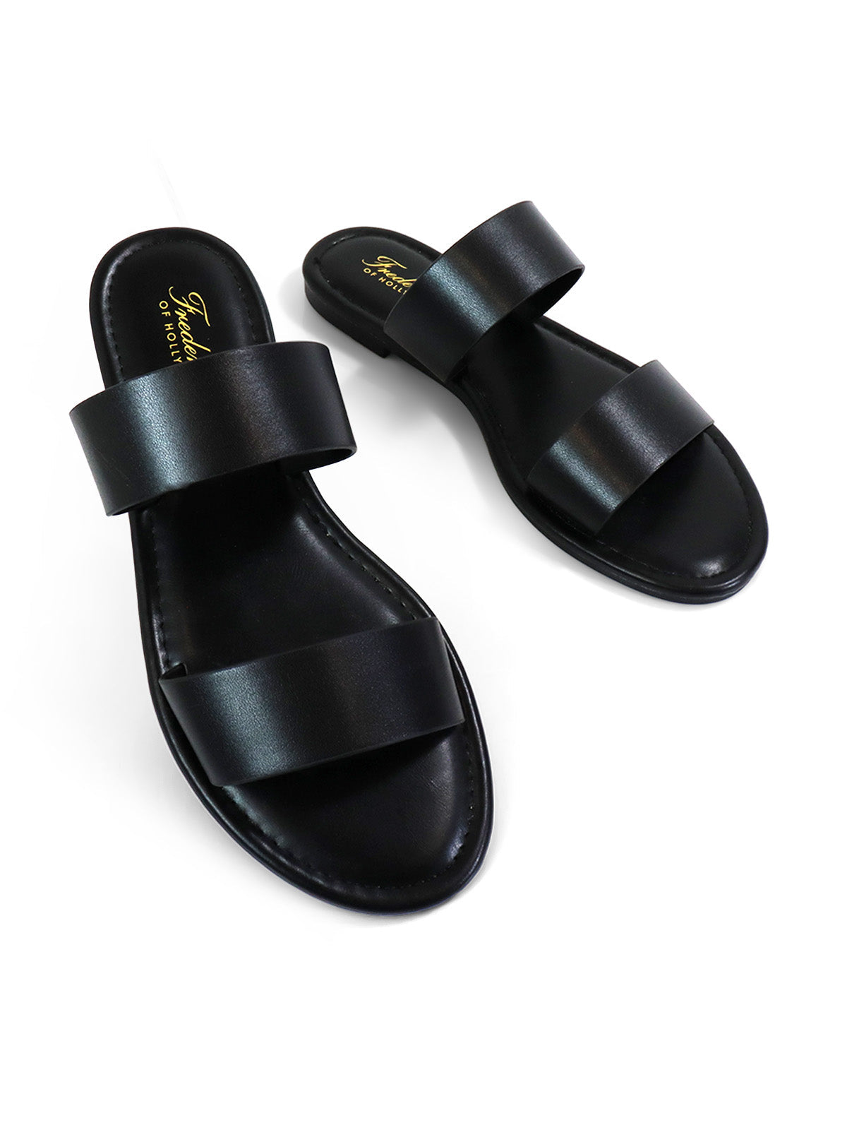 Janelle Double Band Flat Sandal - Frederick's of Hollywood