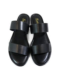 Janelle Double Band Flat Sandal - Frederick's of Hollywood