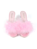 Luxor Feather Mule - Baby Pink