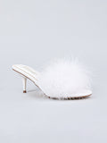 Luxor Feather Mule - White