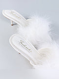 Luxor Feather Mule - White