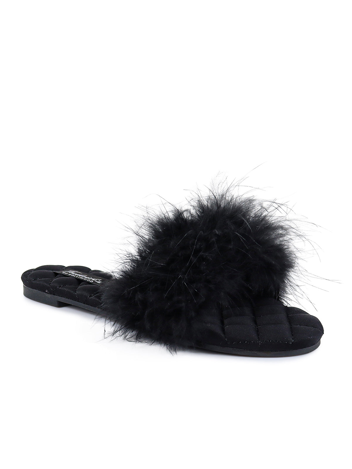 Maxim Feather Flat Sandal - Black