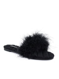Maxim Feather Flat Sandal - Black