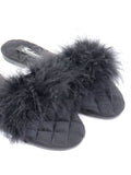 Maxim Feather Flat Sandal - Black