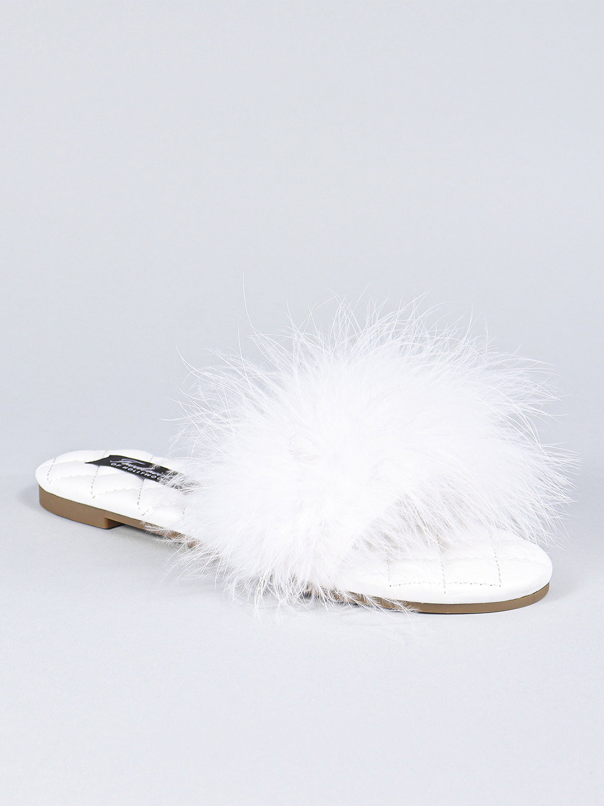 Maxim Feather Flat Sandal - White