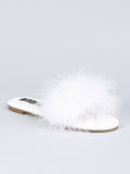 Maxim Feather Flat Sandal - White