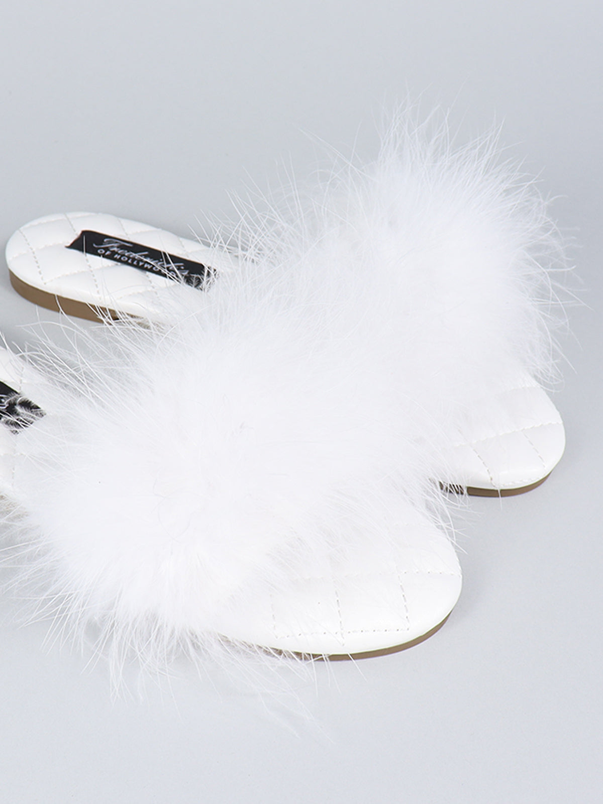 Maxim Feather Flat Sandal - White
