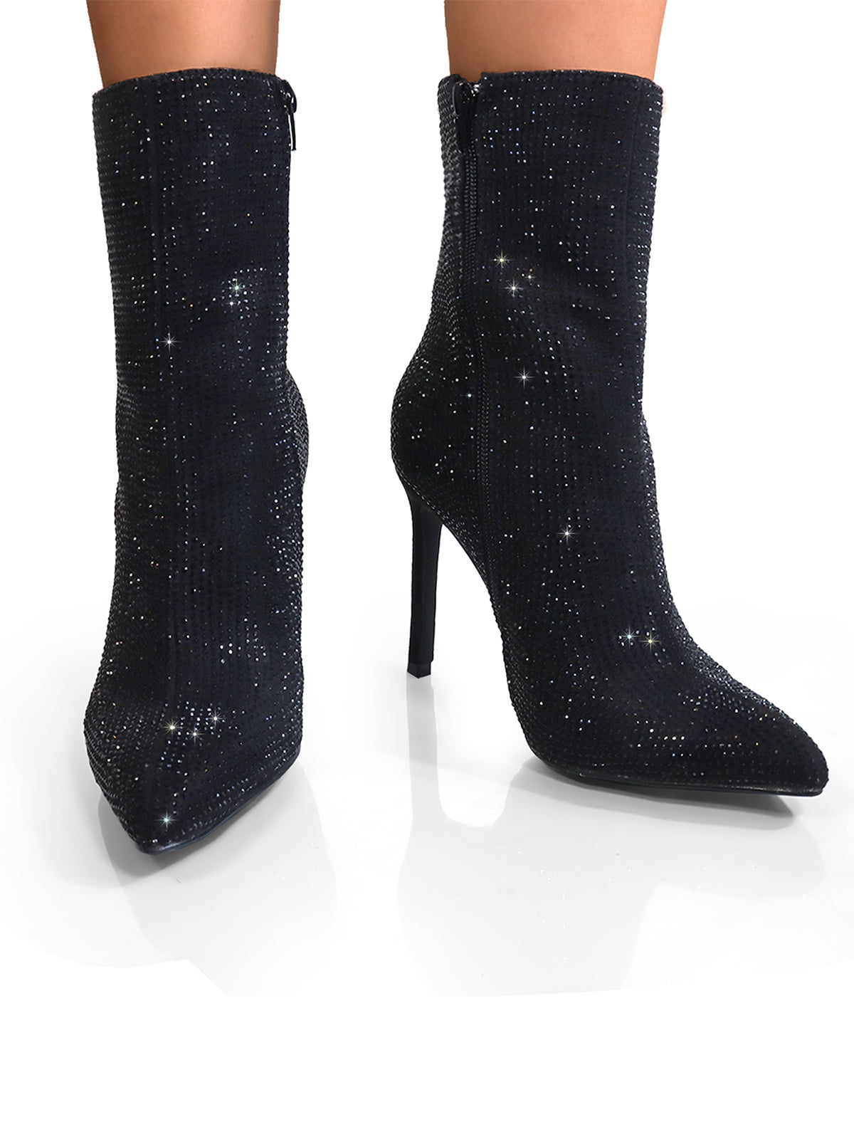 Nadia Rhinestone Booties - Frederick's of Hollywood