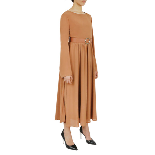 Belted Long Sleeve Dress