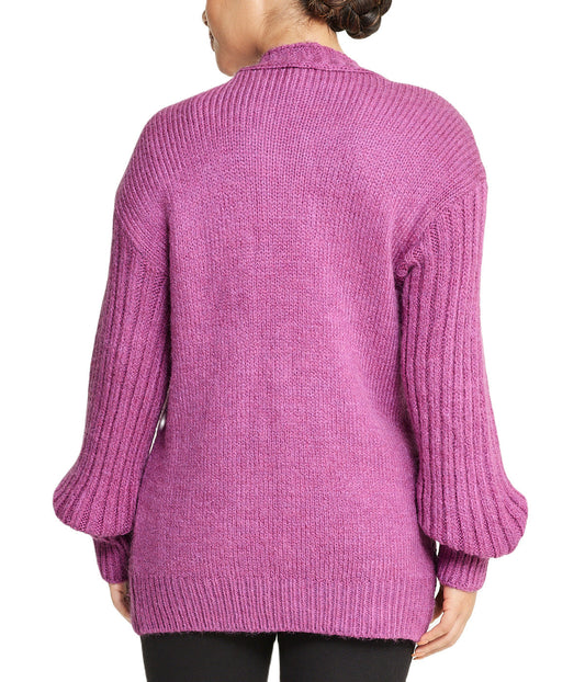 Deep V Cable Cardigan