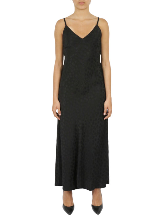 Tonal Patterned Charmeuse Dress